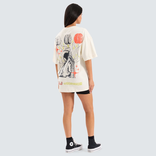 model wears Reality Heavy Street Tee Tofu T-Shirts Cream - image 5