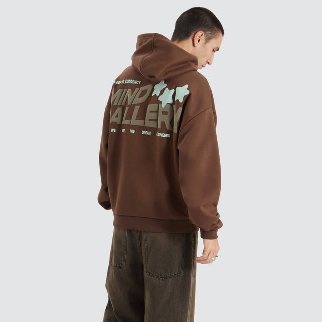 Mind Gallery Sleep Extra Heavy Street Hoodie Chocolate Brown