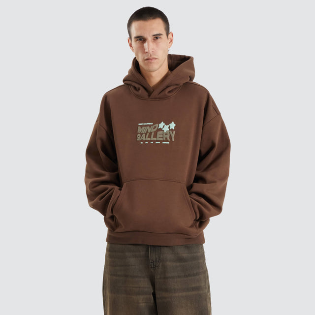 Mind Gallery Sleep Extra Heavy Street Hoodie Chocolate Brown