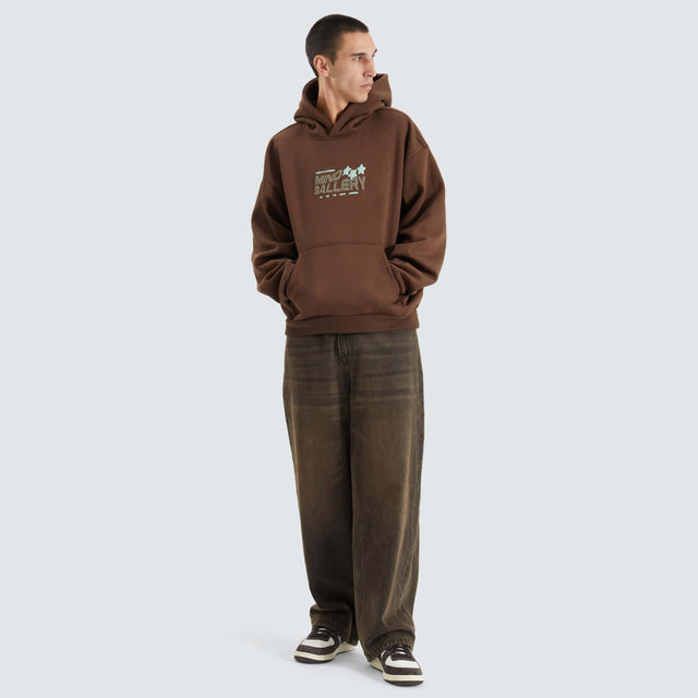 Mind Gallery Sleep Extra Heavy Street Hoodie Chocolate Brown