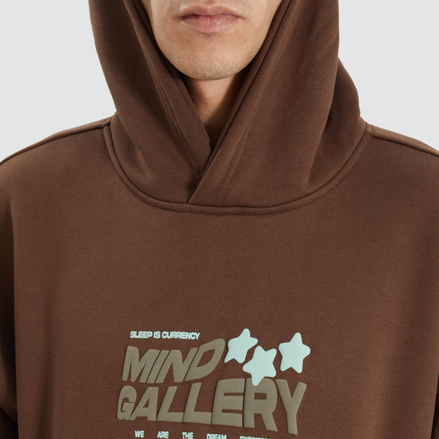 Mind Gallery Sleep Extra Heavy Street Hoodie Chocolate Brown