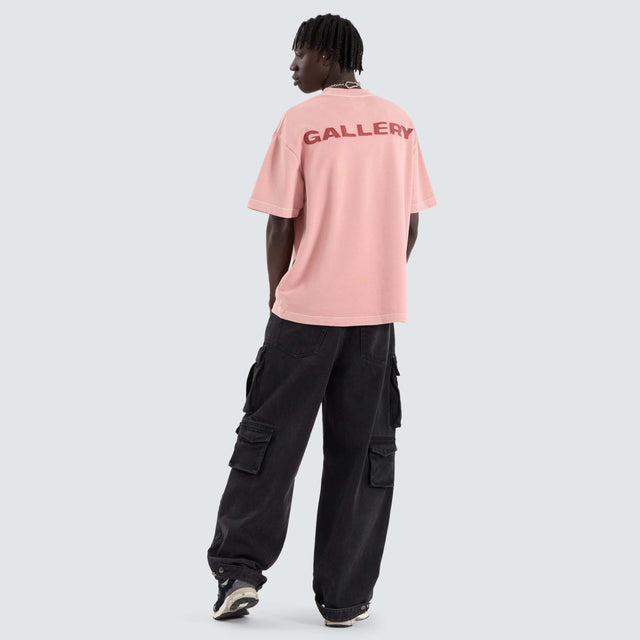 model wears Smashed Loopback Street Tee Acid Rose T-Shirts Pink - image 7
