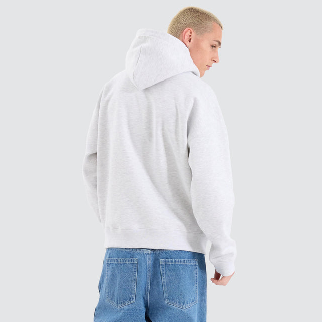 model wears Airdrie Box Fit Hoodie Snow Marle Hoodies White - image 1