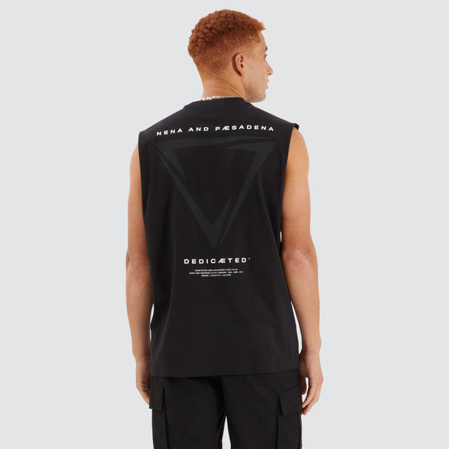 model wears Alarm Relaxed Muscle Jet Black Muscle Tees Black - image 2