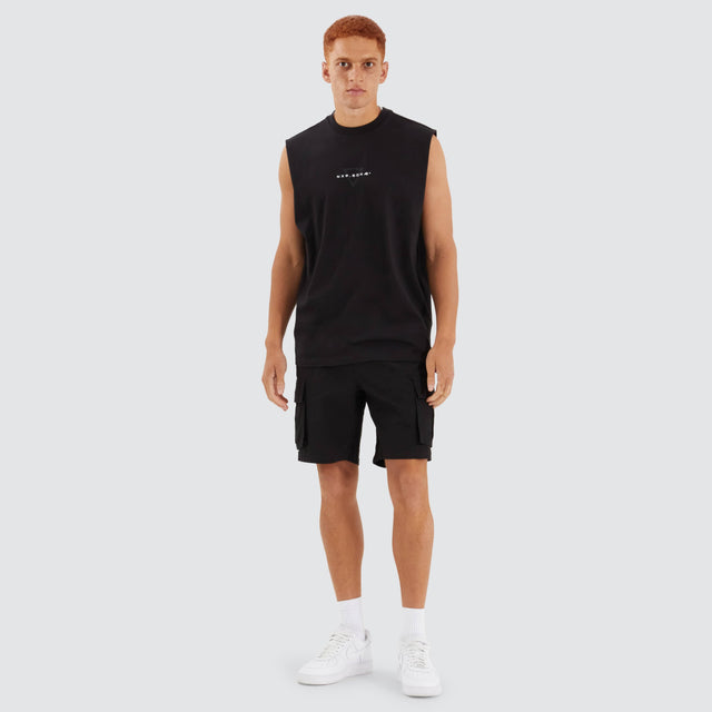 model wears Alarm Relaxed Muscle Jet Black Muscle Tees Black - image 4