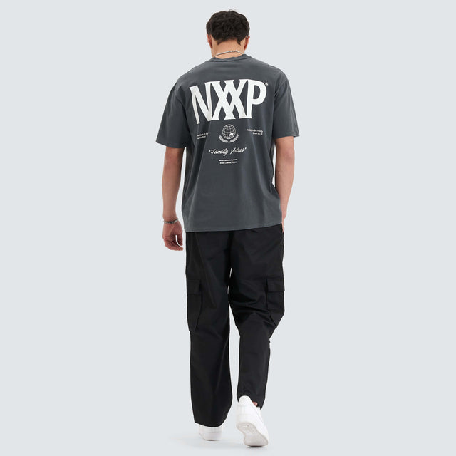 model wears Arctic Heavy Box Fit Tee Pigment Asphalt T-Shirts Grey - image 3