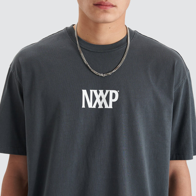 model wears Arctic Heavy Box Fit Tee Pigment Asphalt T-Shirts Grey - image 5