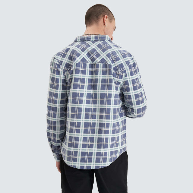 Nena and Pasadena Barrier LS Shirt Crown Blue Check