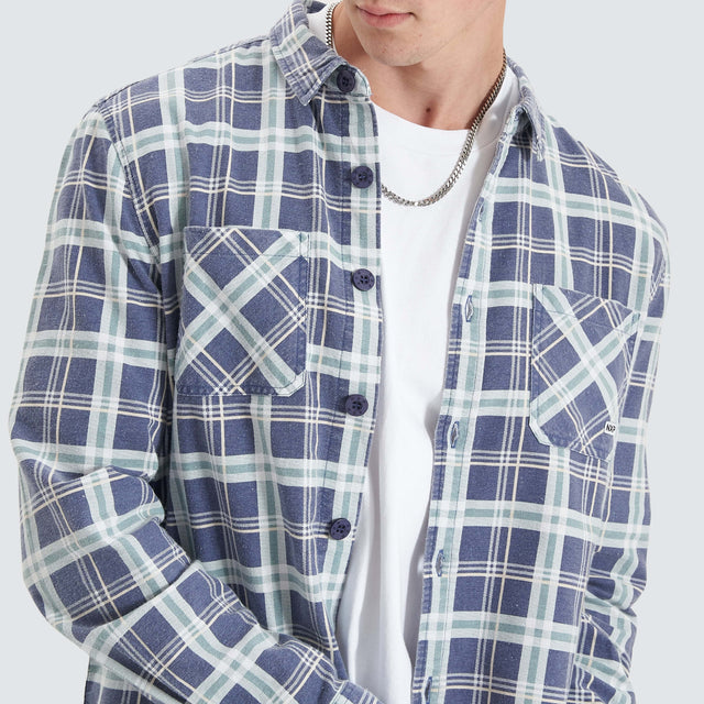 Nena and Pasadena Barrier LS Shirt Crown Blue Check