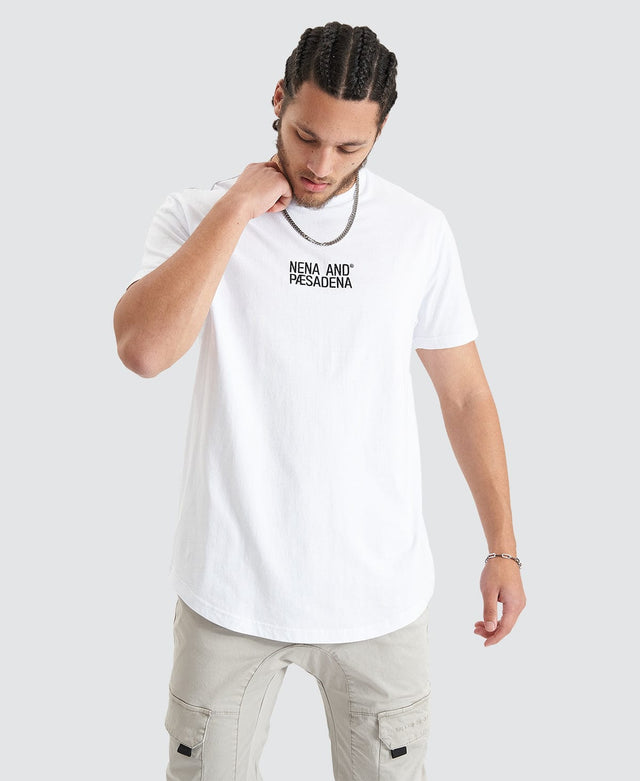 model wears Blockade Dual Curved Tee Optical White T-Shirts White - image 1