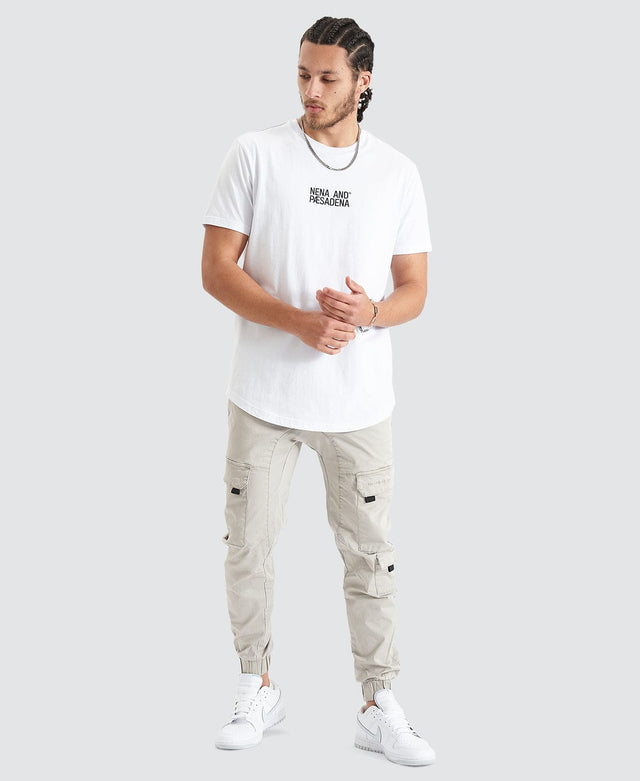 model wears Blockade Dual Curved Tee Optical White T-Shirts White - image 3
