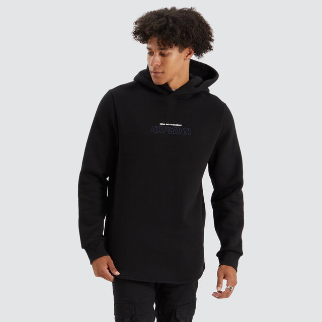 model wears Brodder Dual Curved Hoodie Jet Black Hoodies Black - image 1