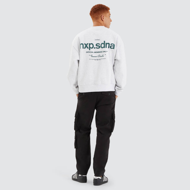 model wears Cardinal Box Fit Sweater Snow Marle Jumpers White - image 5