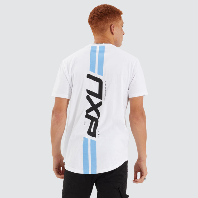 model wears Chain Dual Curved Tee Optical White T-Shirts White - image 1