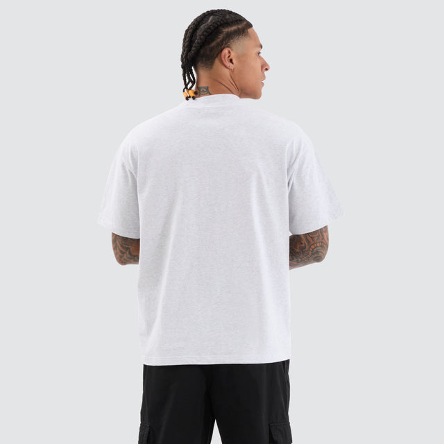 model wears College Raptor Tee Snow Marle T-Shirts White - image 4