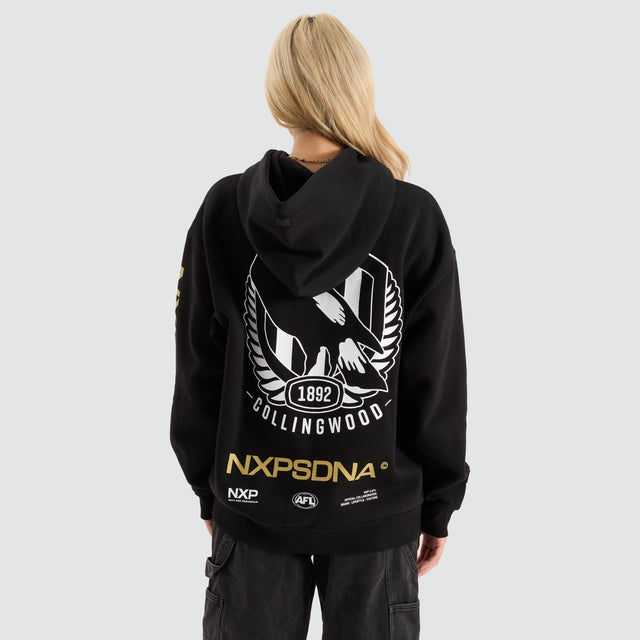 Nena and Pasadena Collingwood Magpies AFL Relaxed Hoodie Jet Black