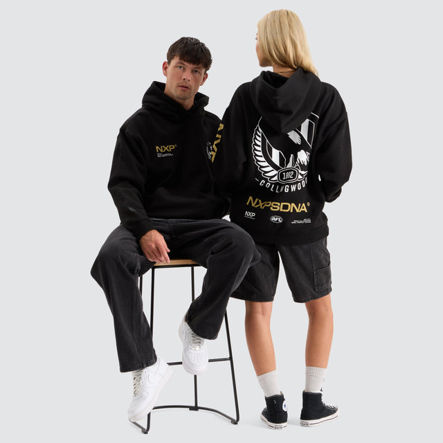 Nena and Pasadena Collingwood Magpies AFL Relaxed Hoodie Jet Black