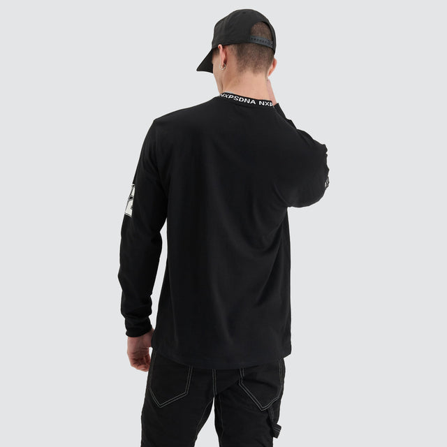 model wears Concrete Heavy Relaxed Longsleeve Tee Jet Black Longsleeve T-Shirts Black - image 3