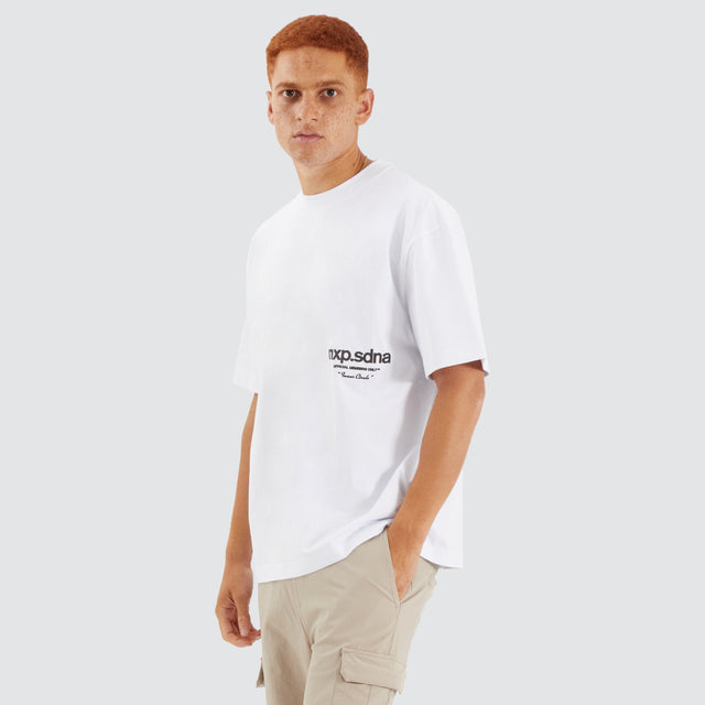 model wears Contagent Street Tee Optical White T-Shirts White - image 3