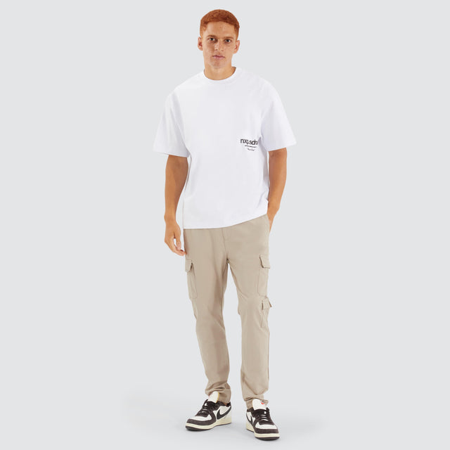 model wears Contagent Street Tee Optical White T-Shirts White - image 2