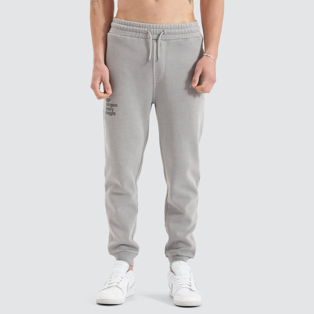 model wears Core Line Heavy Trackpant Pigment Alloy Trackpants Grey - image 5