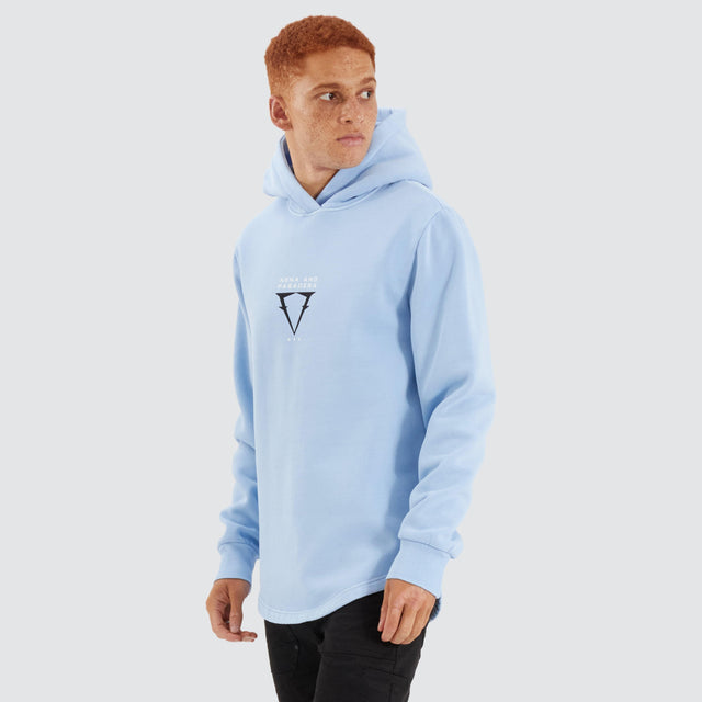 Nena and Pasadena Data Dual Curved Hoodie Pigment Placid Blue