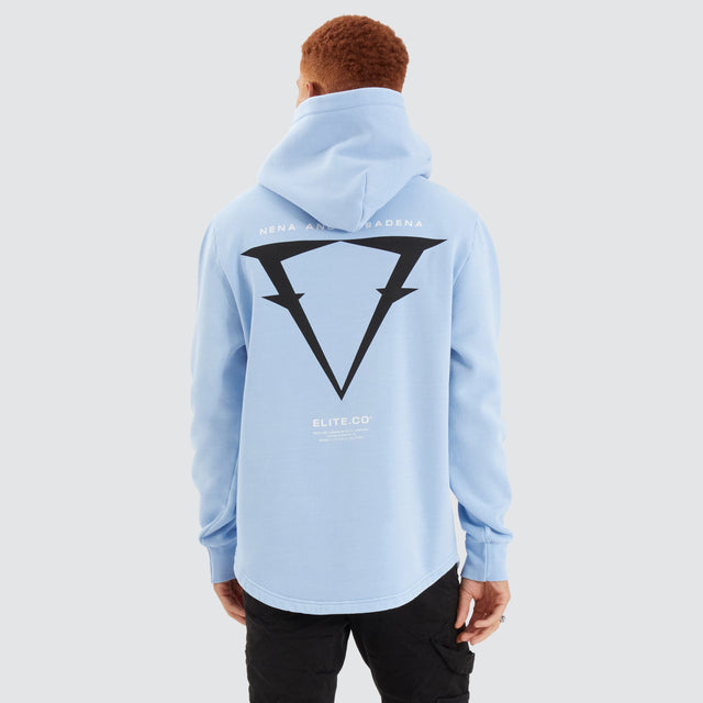 Nena and Pasadena Data Dual Curved Hoodie Pigment Placid Blue
