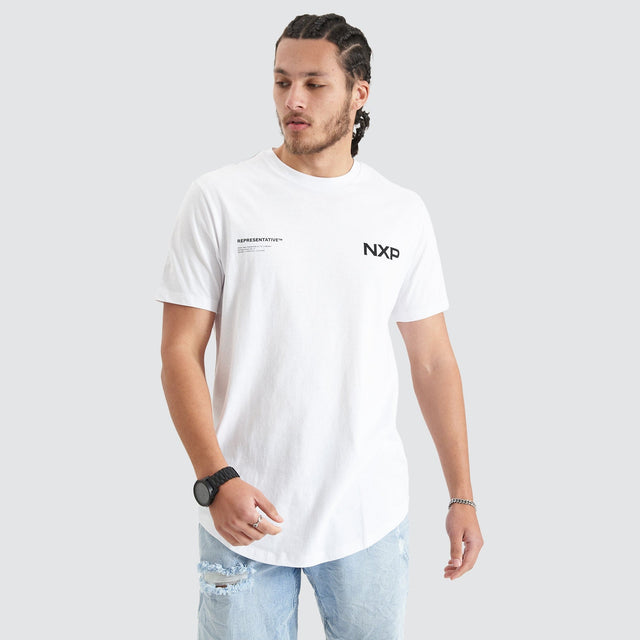 model wears Delta Time Dual Curved Tee Optical White T-Shirts White - image 7