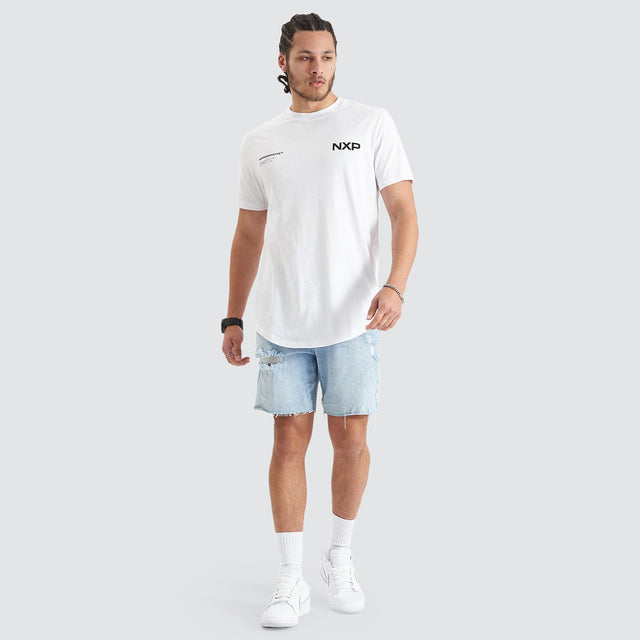 model wears Delta Time Dual Curved Tee Optical White T-Shirts White - image 5