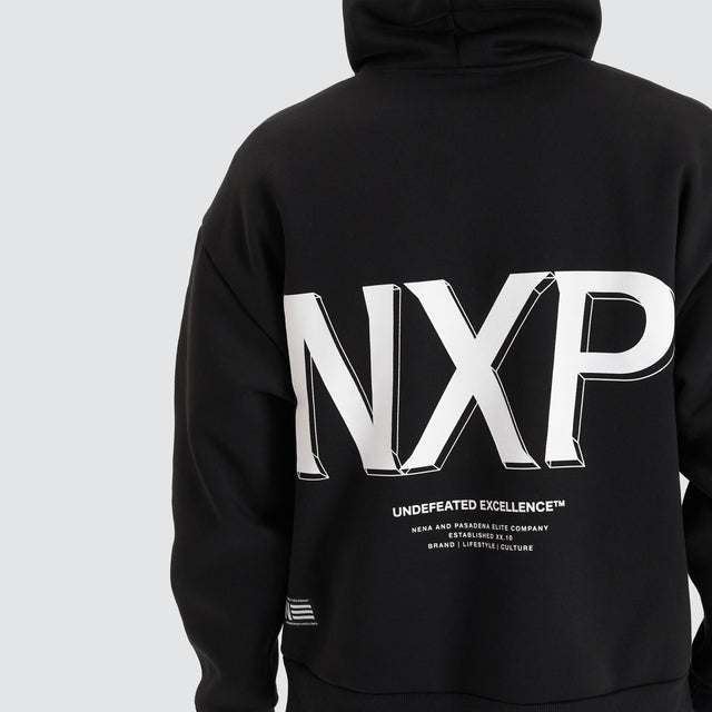 model wears Diagram Heavy Box Fit Hoodie Jet Black Hoodies Black - image 5