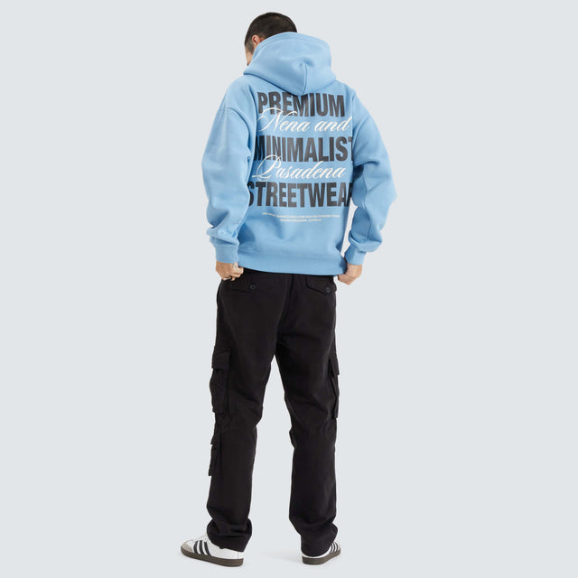 Nena and Pasadena Impact Heavy Box Fit Hoodie Blissful Blue