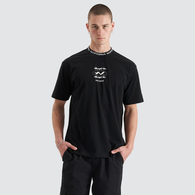model wears Ionic Heavy Box Fit Tee Jet Black T-Shirts Black - image 3