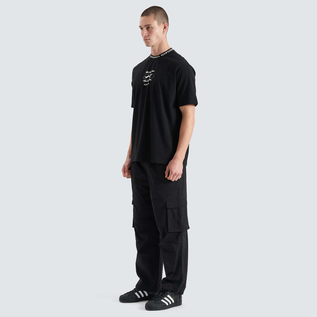 model wears Ionic Heavy Box Fit Tee Jet Black T-Shirts Black - image 6