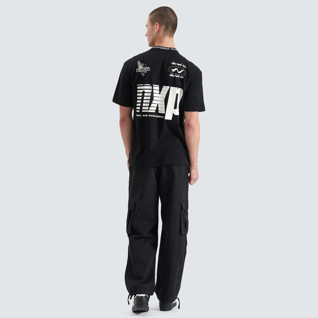 model wears Ionic Heavy Box Fit Tee Jet Black T-Shirts Black - image 7