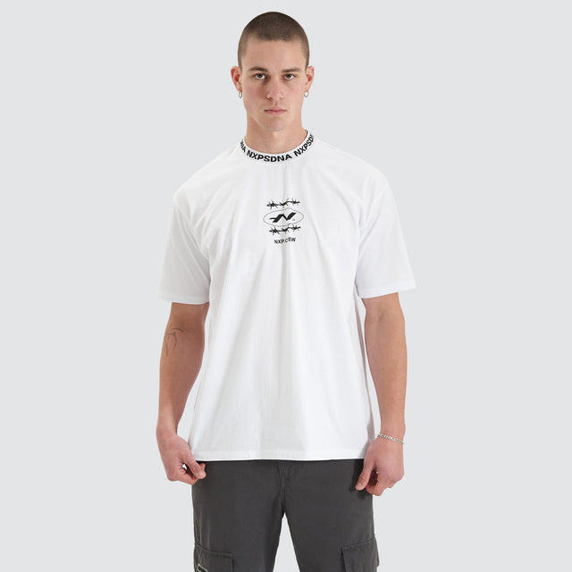 model wears Ionic Heavy Box Fit Tee Optical White T-Shirts White - image 2