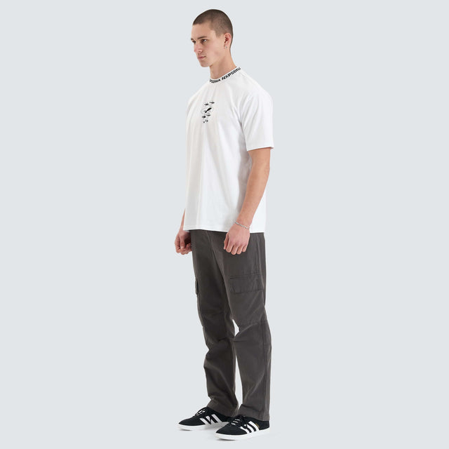 model wears Ionic Heavy Box Fit Tee Optical White T-Shirts White - image 3
