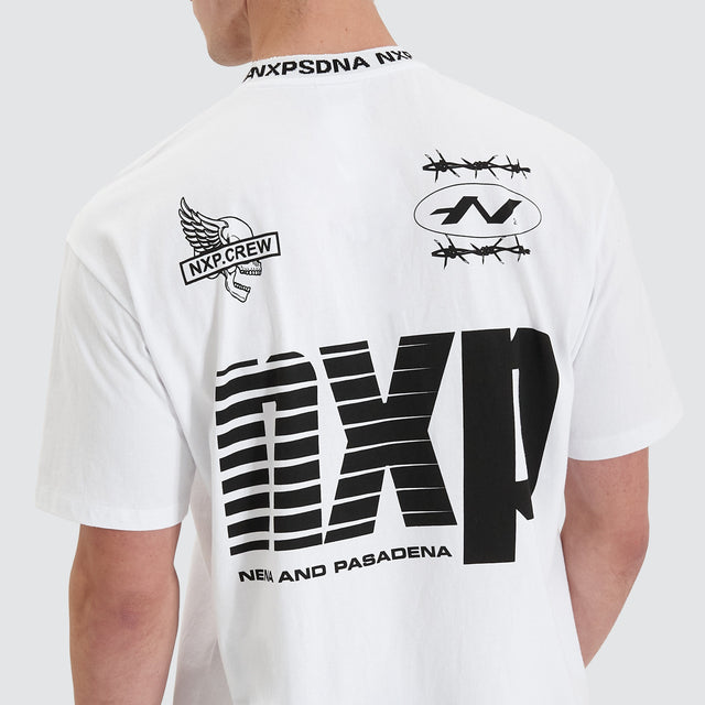 model wears Ionic Heavy Box Fit Tee Optical White T-Shirts White - image 4