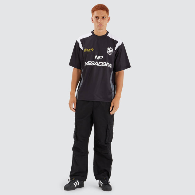 model wears Major Football Jersey Jet Black T-Shirts Black - image 5