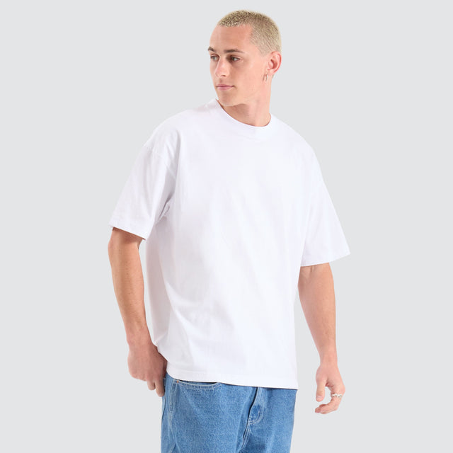 model wears Melville Raptor Tee Optical White T-Shirts White - image 1