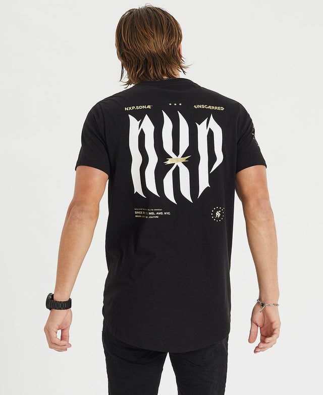 Nena and Pasadena Mirage Cape Back Tee Jet Black