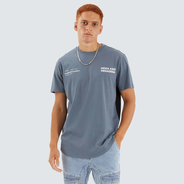 Nena and Pasadena Module Dual Curved Tee Stormy Weather/Black