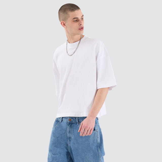 model wears Osaka Cube Tee Optical White T-Shirts White - image 4
