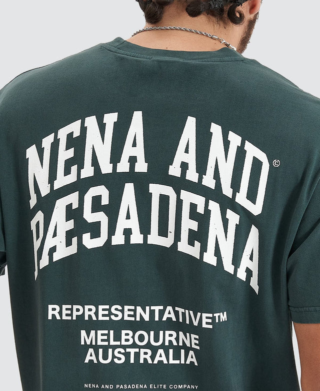 model wears Overview Relaxed Tee Pigment Pine Grove T-Shirts Green - image 4