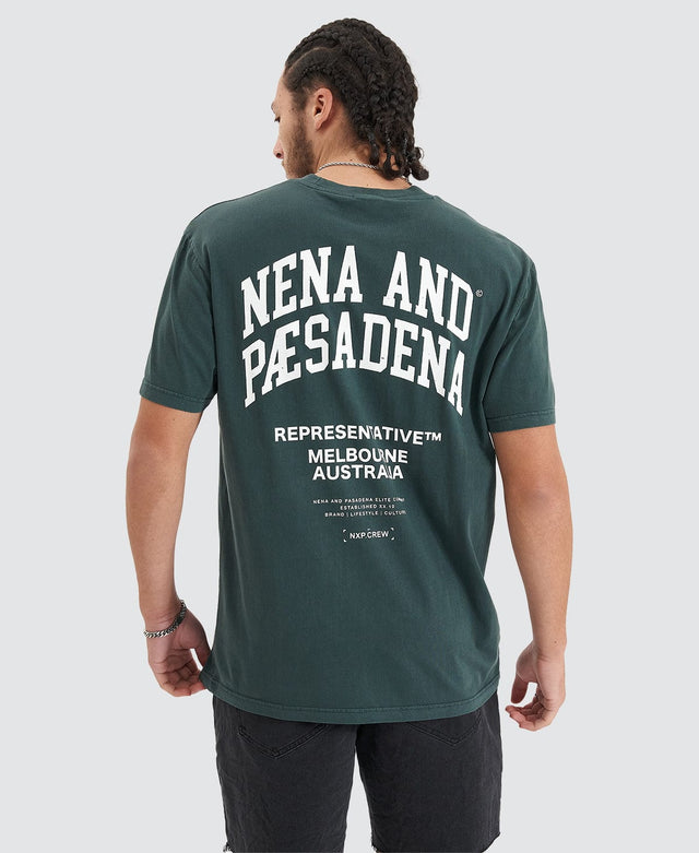 model wears Overview Relaxed Tee Pigment Pine Grove T-Shirts Green - image 7