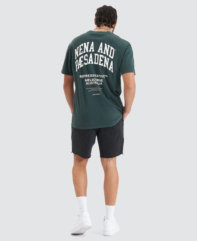 model wears Overview Relaxed Tee Pigment Pine Grove T-Shirts Green - image 6