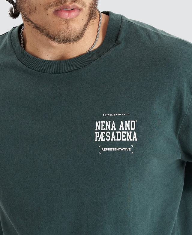 model wears Overview Relaxed Tee Pigment Pine Grove T-Shirts Green - image 2