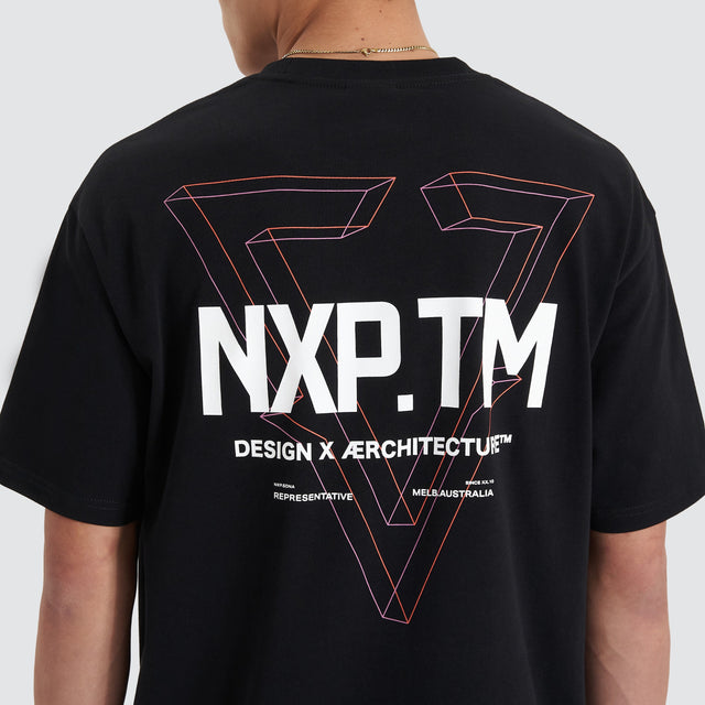 model wears Pantheon Heavy Box Fit Tee Jet Black T-Shirts Black - image 6