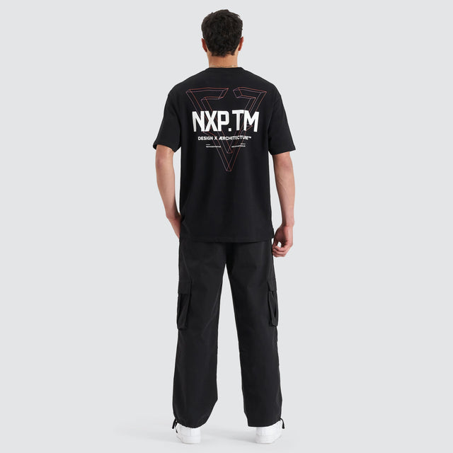 model wears Pantheon Heavy Box Fit Tee Jet Black T-Shirts Black - image 5