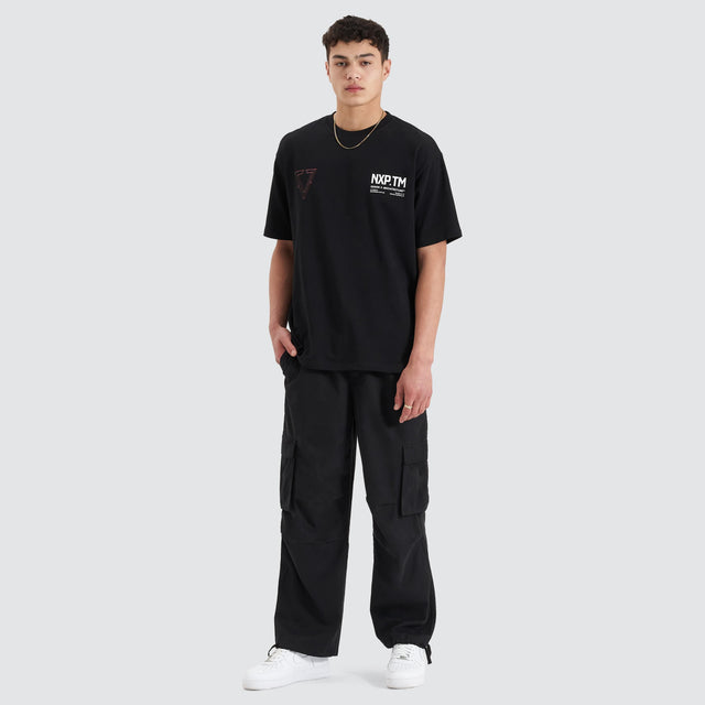 model wears Pantheon Heavy Box Fit Tee Jet Black T-Shirts Black - image 4