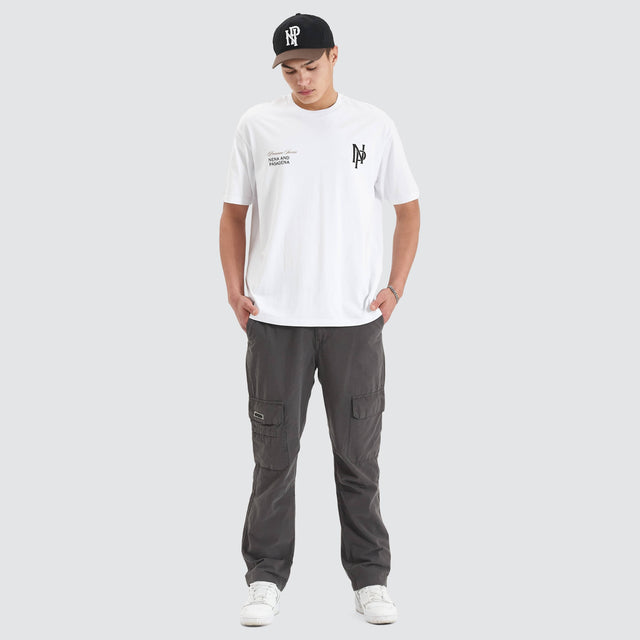 model wears Petronas Heavy Box Fit Tee Optical White T-Shirts White - image 4